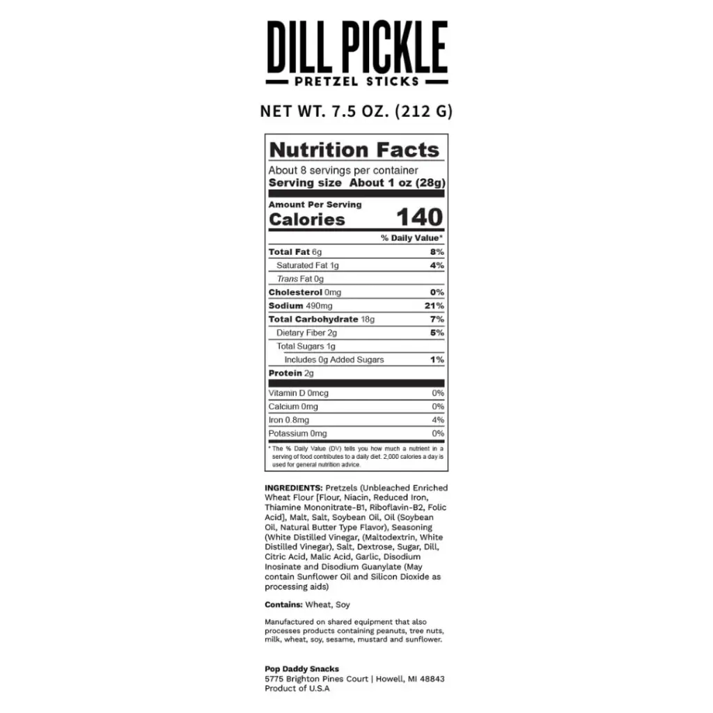 Dill pickle nutritional content - 7.5oz.webp