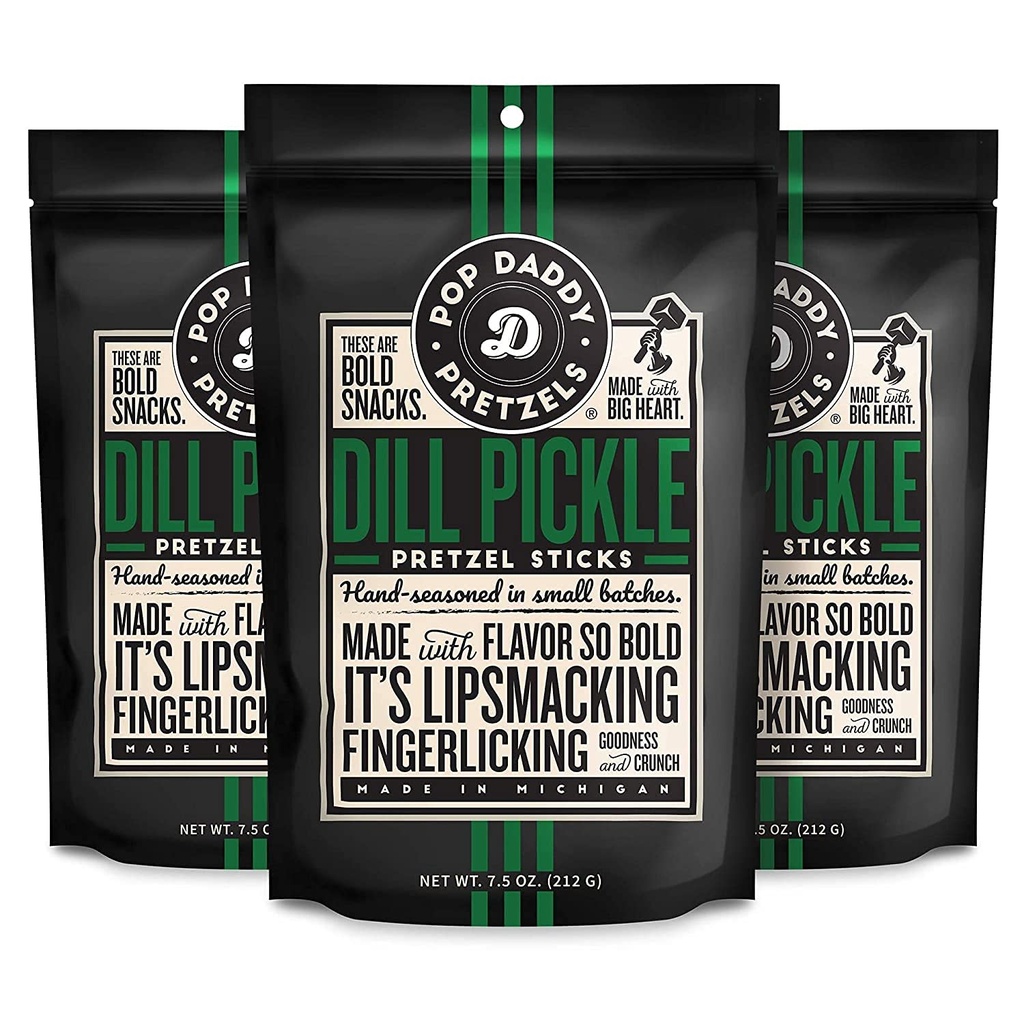 [GB025] Low Calorie Pretzels - Dill Pickle Flavor - 7.5 oz Pack