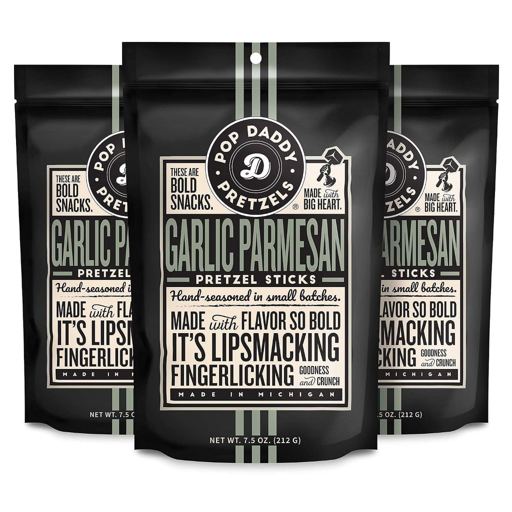 [GB027] Low Calorie Pretzels - Garlic Parmesan Flavor - 7.5 oz Pack