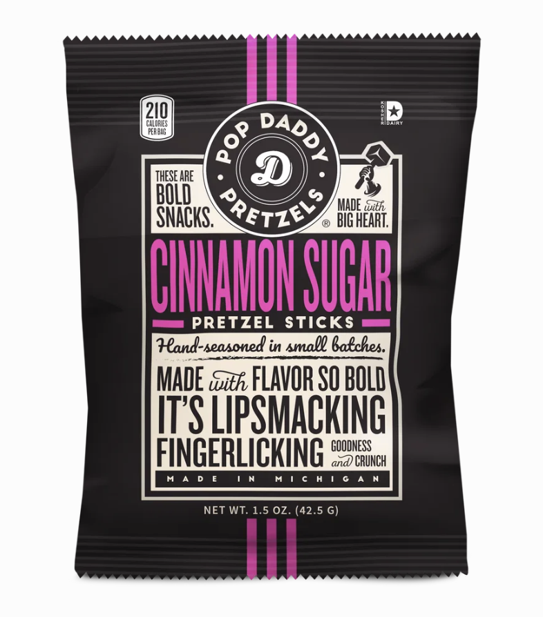 [GB033] Low Calorie Pretzels - Cinnamon Sugar Flavor - Mini 1.5 oz Pack