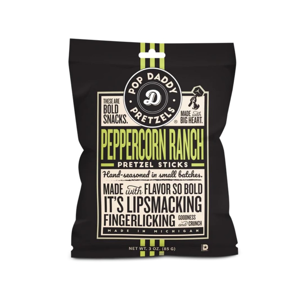 [GB036] Low Calorie Pretzel Sticks - Peppercorn Ranch Flavor - 3oz pack