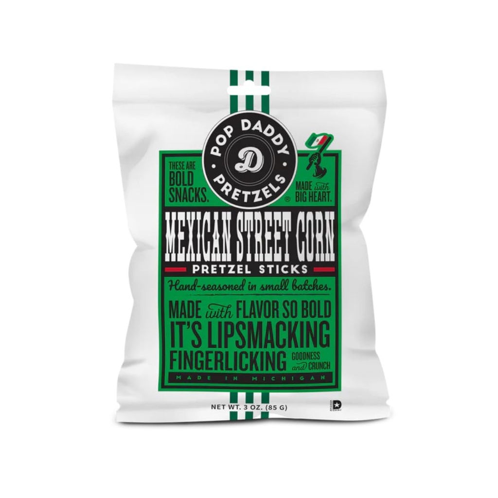 [GB038] Low Calorie Pretzel Sticks - Mexican Street Corn Flavor - 3oz pack