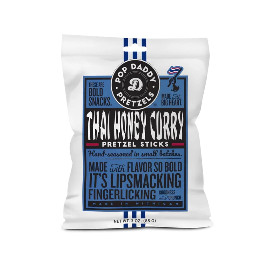 [GB040] Low Calorie Pretzel Sticks - Thai Honey Curry - 3oz pack
